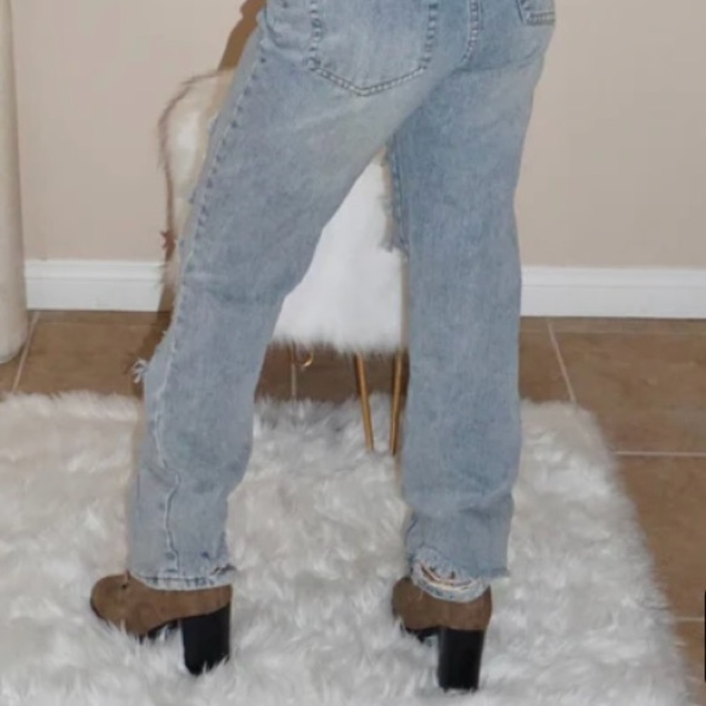 Malibu Bum Distressed Denim Jumpsuit Coveralls, Size L, but fits like a XS, NWT - Picture 6 of 6